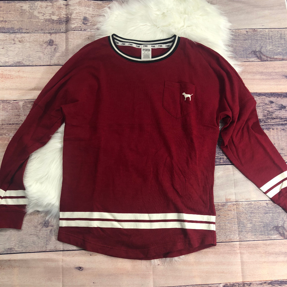 PINK Victoria's Secret Varsity Crew Maroon - XS